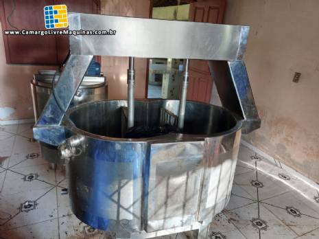 Tanque misturador encamisado em inox queijeira Queijomatic 300 litros Inox Silva