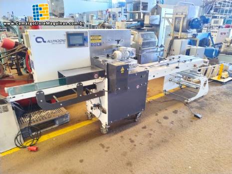 Embaladora flow pack invertida Allpacking 25 a 30 pacotes por minuto