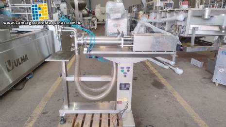 Envasadora de l�quidos pneum�tica em inox semi-autom�tica com dois bicos Y&G Packing Machinery