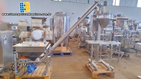 Envasadora vertical em inox para ps com silo rosca trasportadora Baoyuda