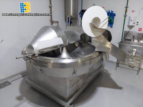 Processador cutter em ao inox para carnes embutidos com facas rotativas INCOMAF 220 litros