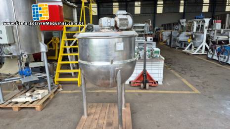 Tacho cozinhador encamisado � vapor em a�o inox 300 litros