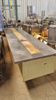 Esteira transportadora em inox com mesa de apoio