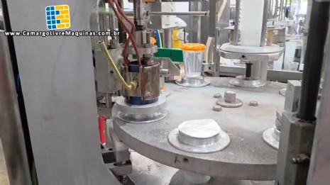 Envasadora dosadora rotativa com tampadora e seladora de copos frascos 2.000 unidades