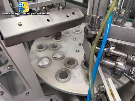 Envasadora enchedora dosadora rotativa seladora automática de cálices santa ceia copinhos Tambflex Envasadora enchedora dosadora rotativa seladora automática de cálices santa ceia copinhos Tambflex
