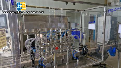 Linha completa de envase com envasadora rotuladora rosqueadora posicionador frascos Tecman Nelpas Tecnoenvase Tudela para líquidos cosméticos Linha completa de envase com envasadora rotuladora rosqueadora posicionador frascos Tecman Nelpas Tecnoenvase Tudela para líquidos cosméticos